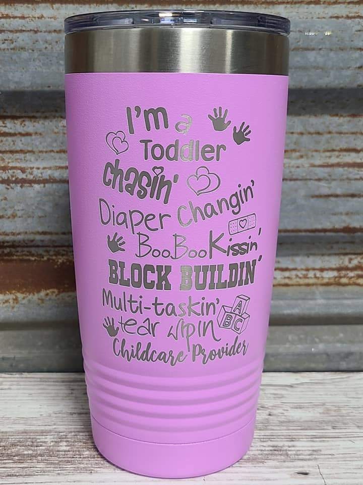 Child Care Provider Tumbler: Laser Engraved Insulated Tea Cup Gift for Christmas
