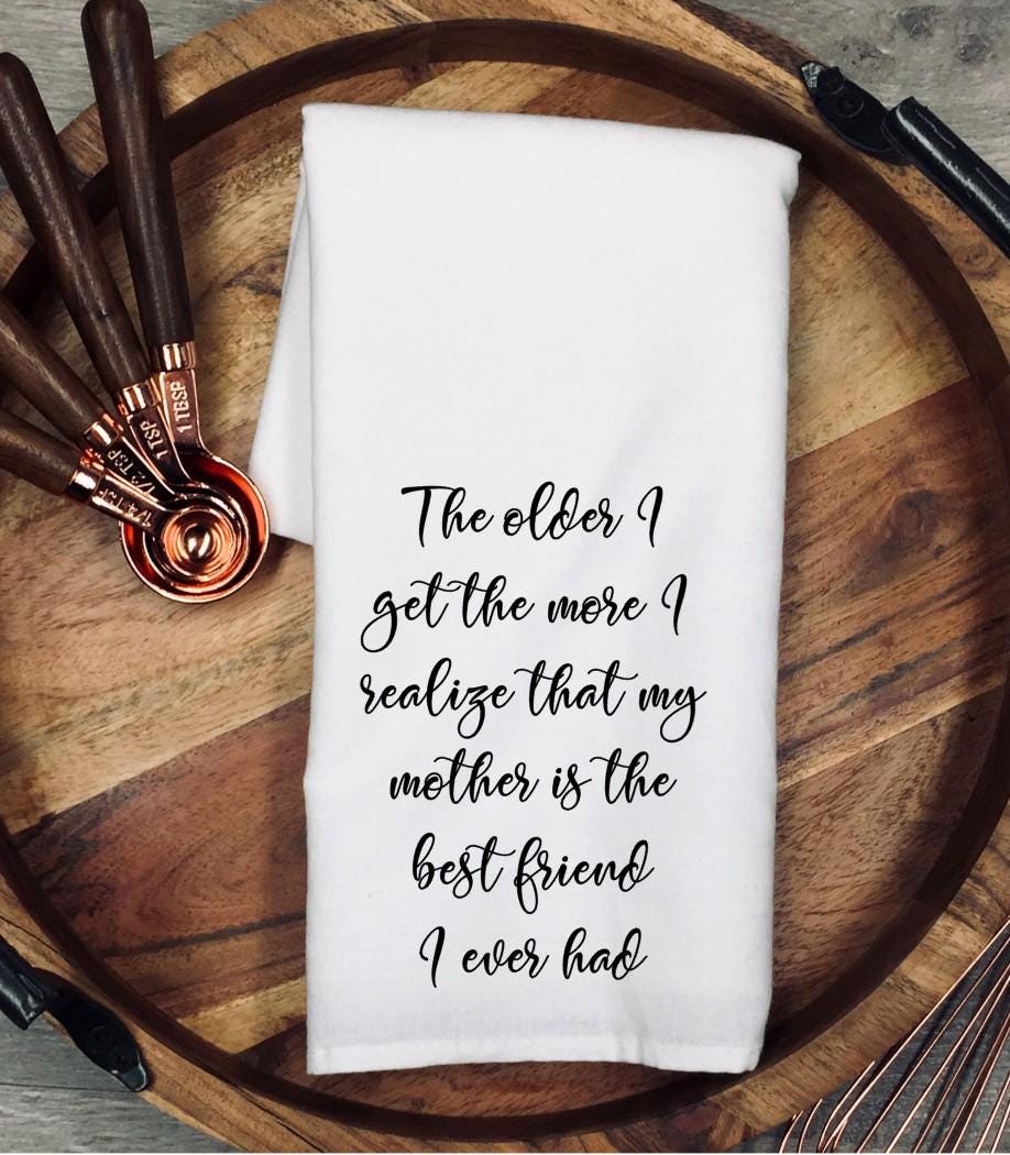 Funny Mother Best Friend Flour Sack Tea Towel