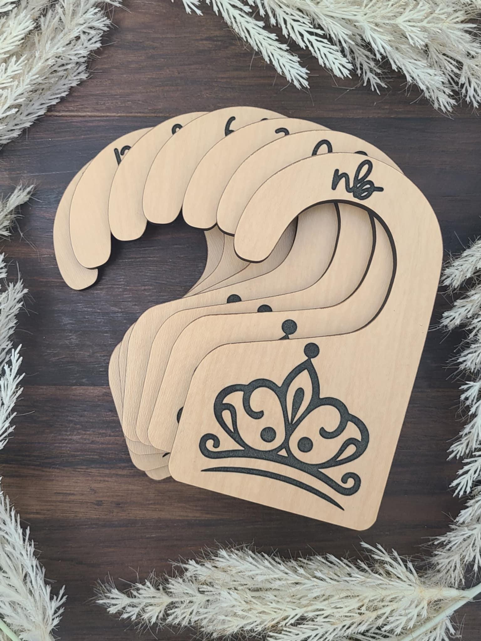 Princess Birch Wood Baby Closet Dividers: Nursery Clothes Organizer