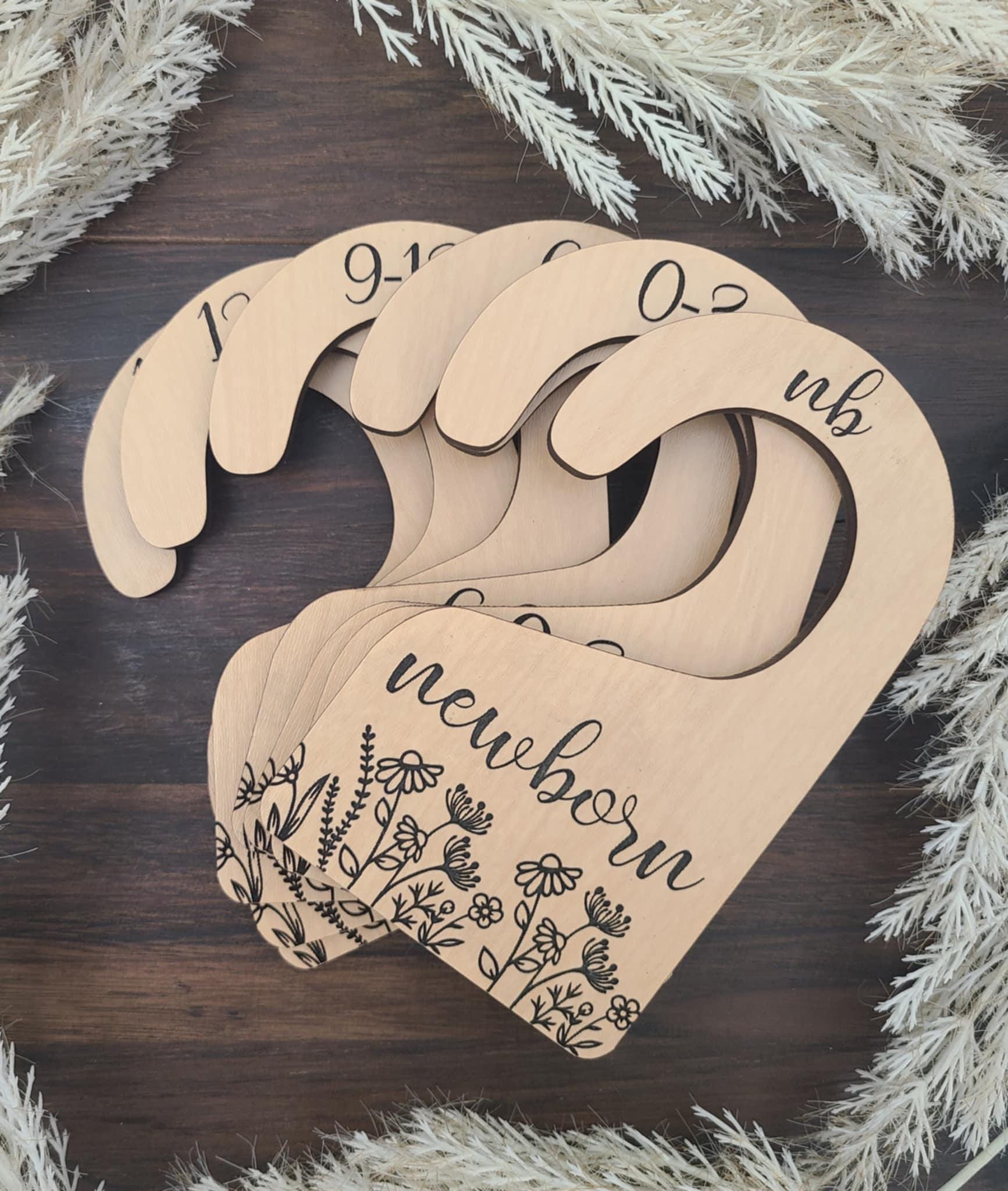 Floral Wood Baby Closet Dividers: Nursery Clothes Size Organizers