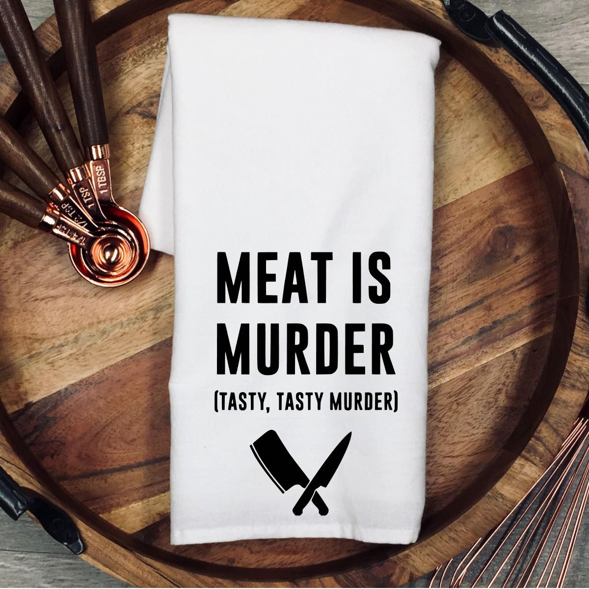 Meat is Murder BBQ Towel, Funny Grilling Gift