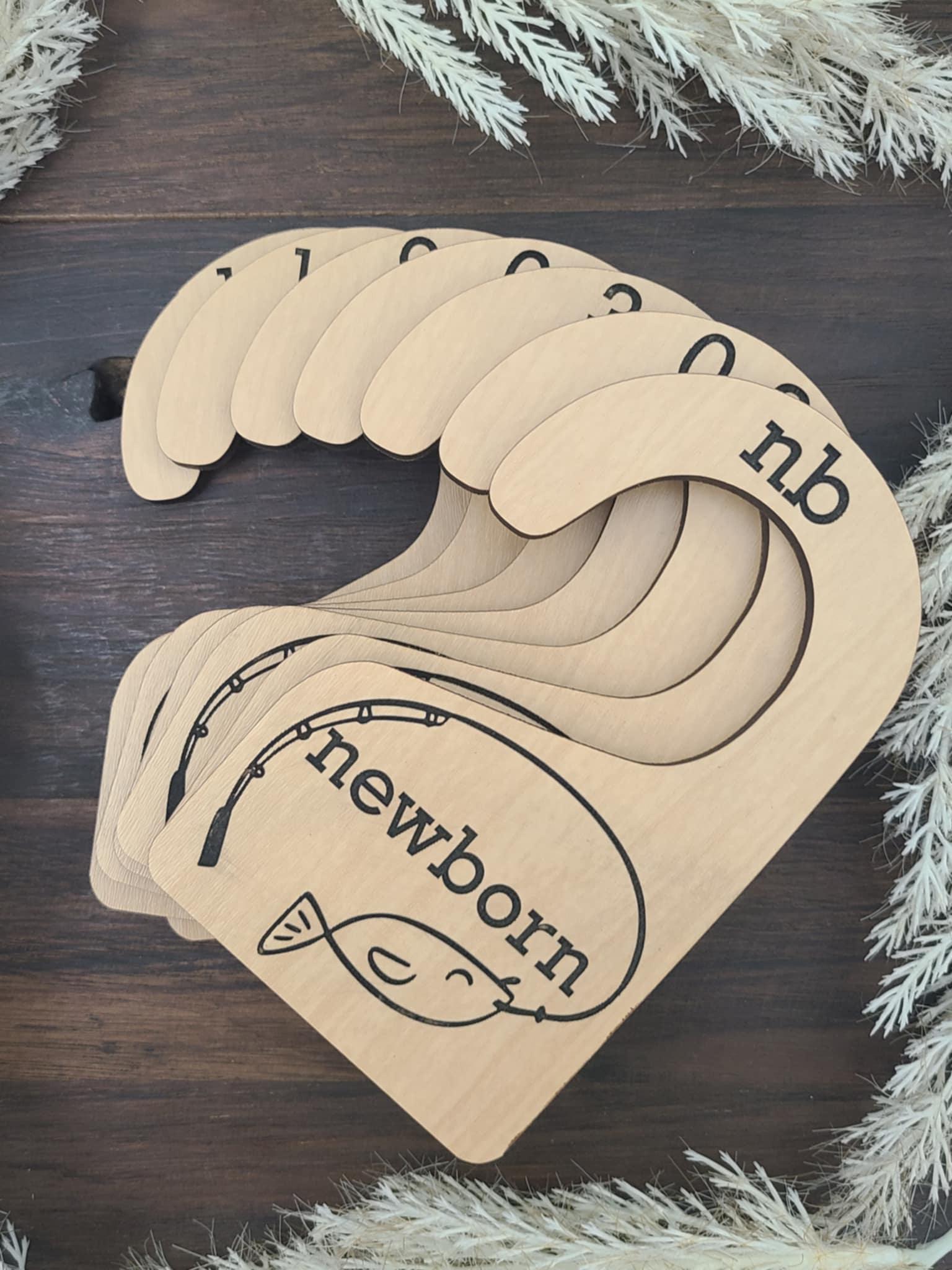 Fishing Nursery Closet Dividers: Wood Baby Clothes Size Markers