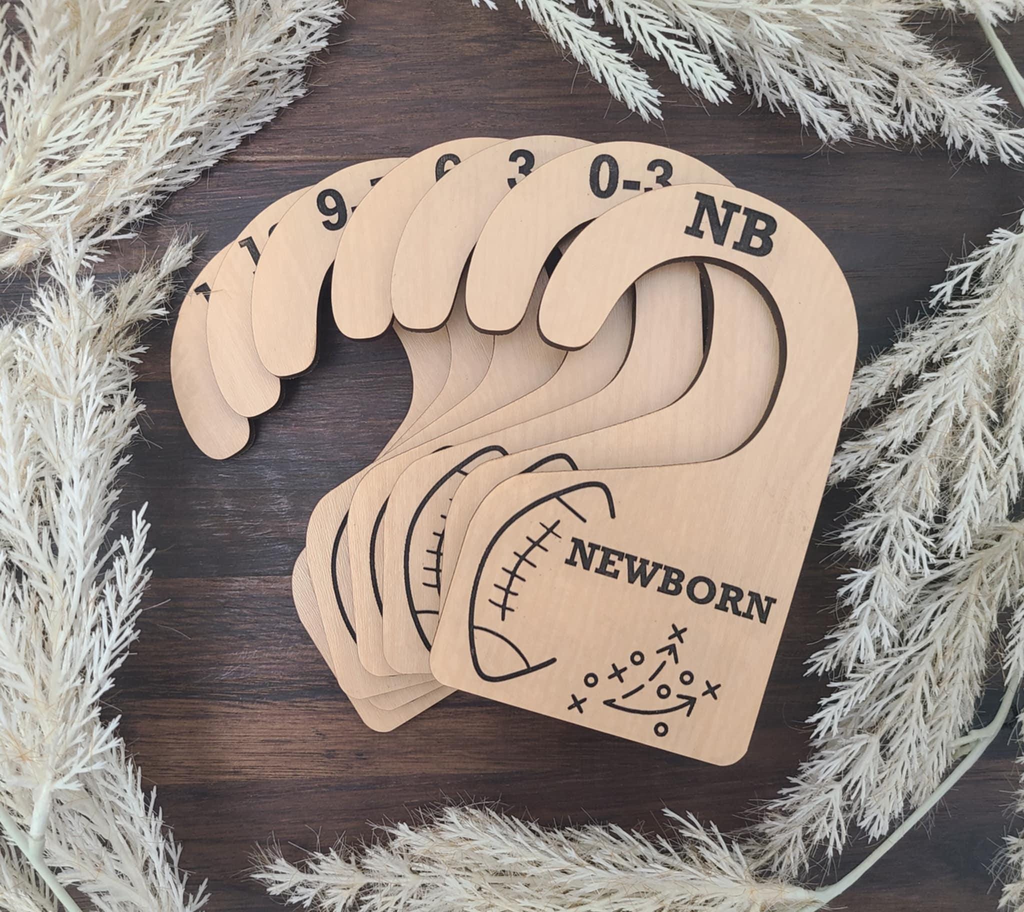 Football Baby Closet Dividers: Wood Nursery Clothes Size Markers