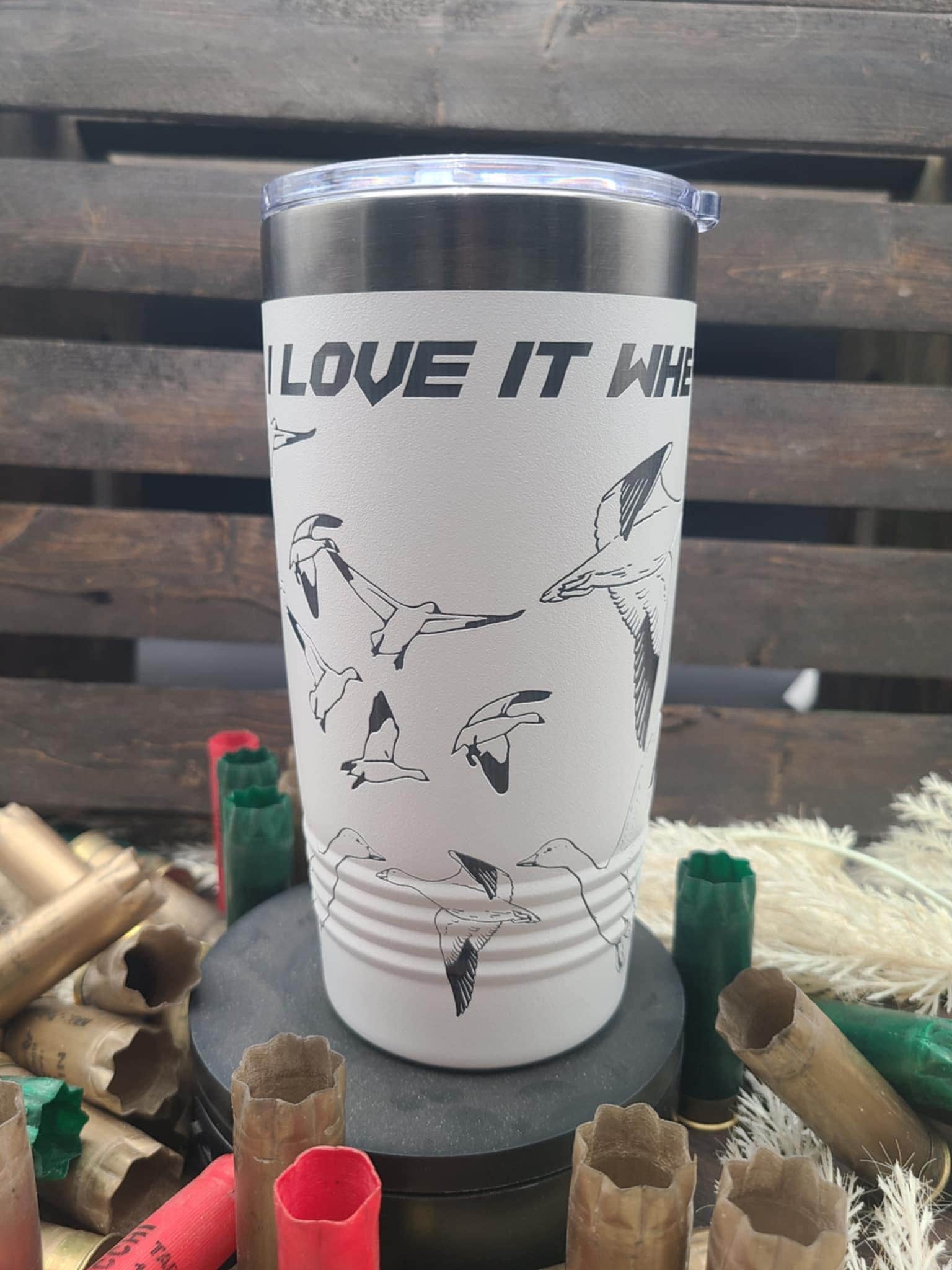 Snow Goose Hunting Tumbler: Engraved Waterfowl Scene, Gift for Hunter