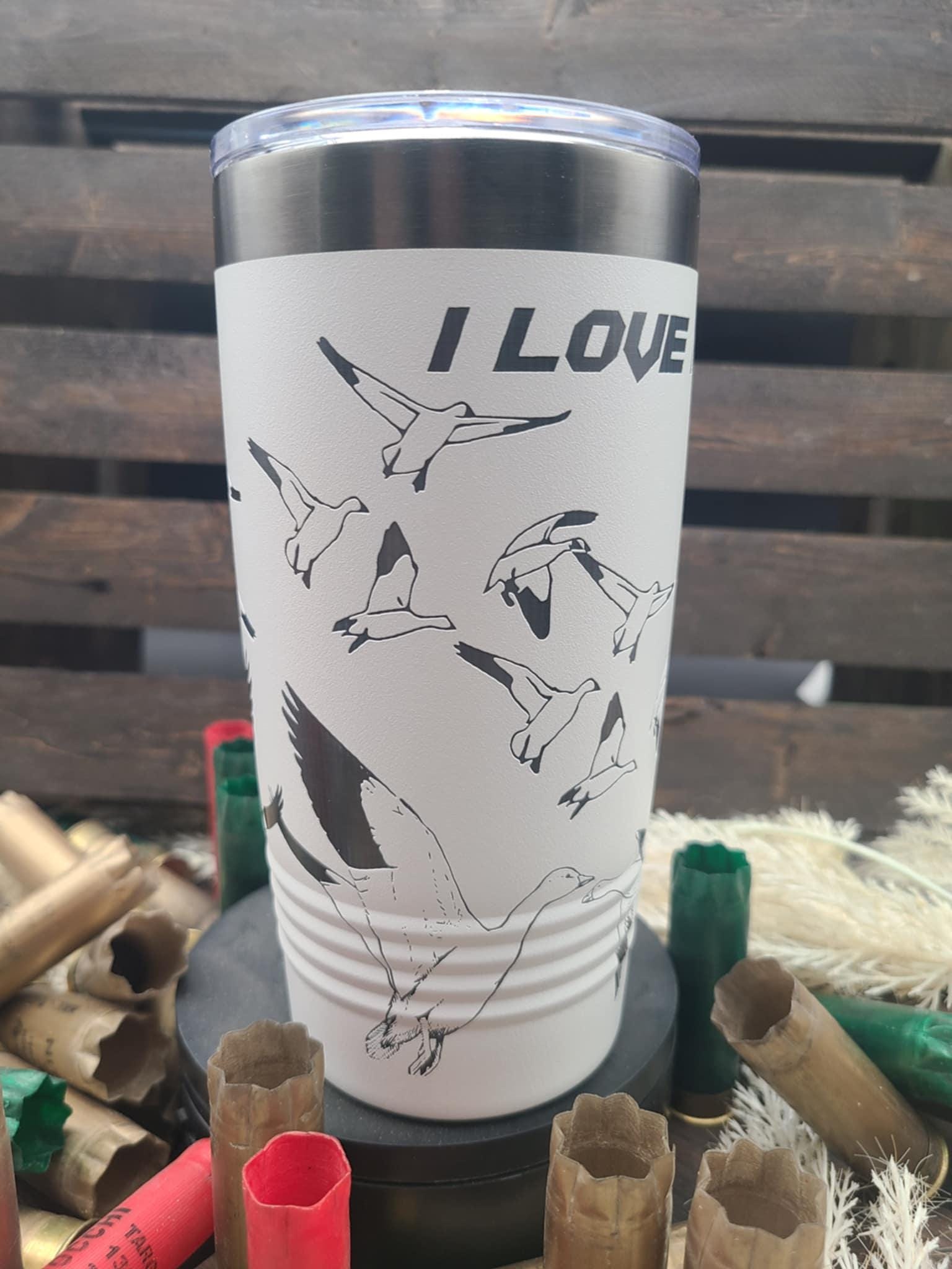 Snow Goose Hunting Tumbler: Engraved Waterfowl Scene, Gift for Hunter