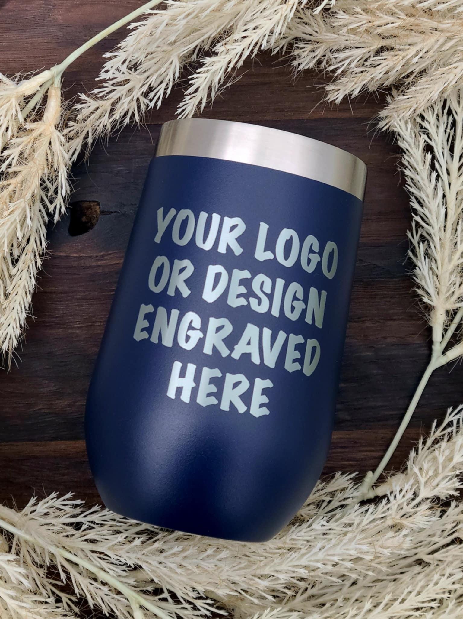 Custom Logo Engraved Wine Tumbler: 16 oz Insulated Stainless Steel Gift for Christmas