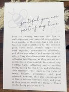 Bee Wood Story Card Ornament "Thank you for being a part of my hive"