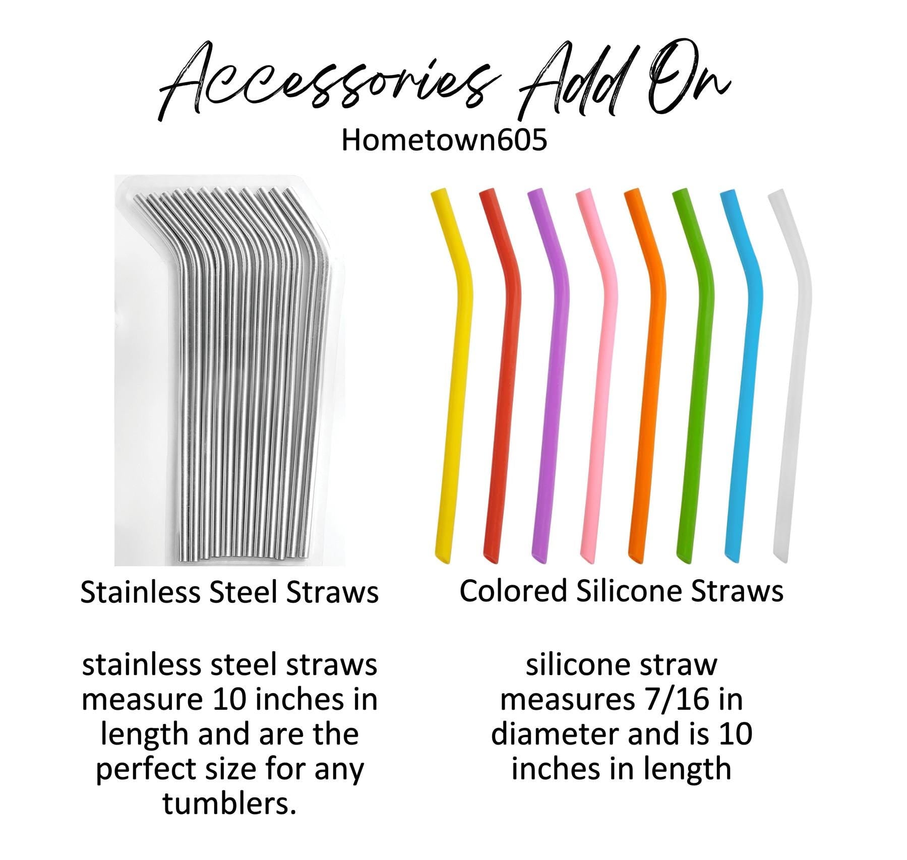 Silicone and Stainless Steel Straws