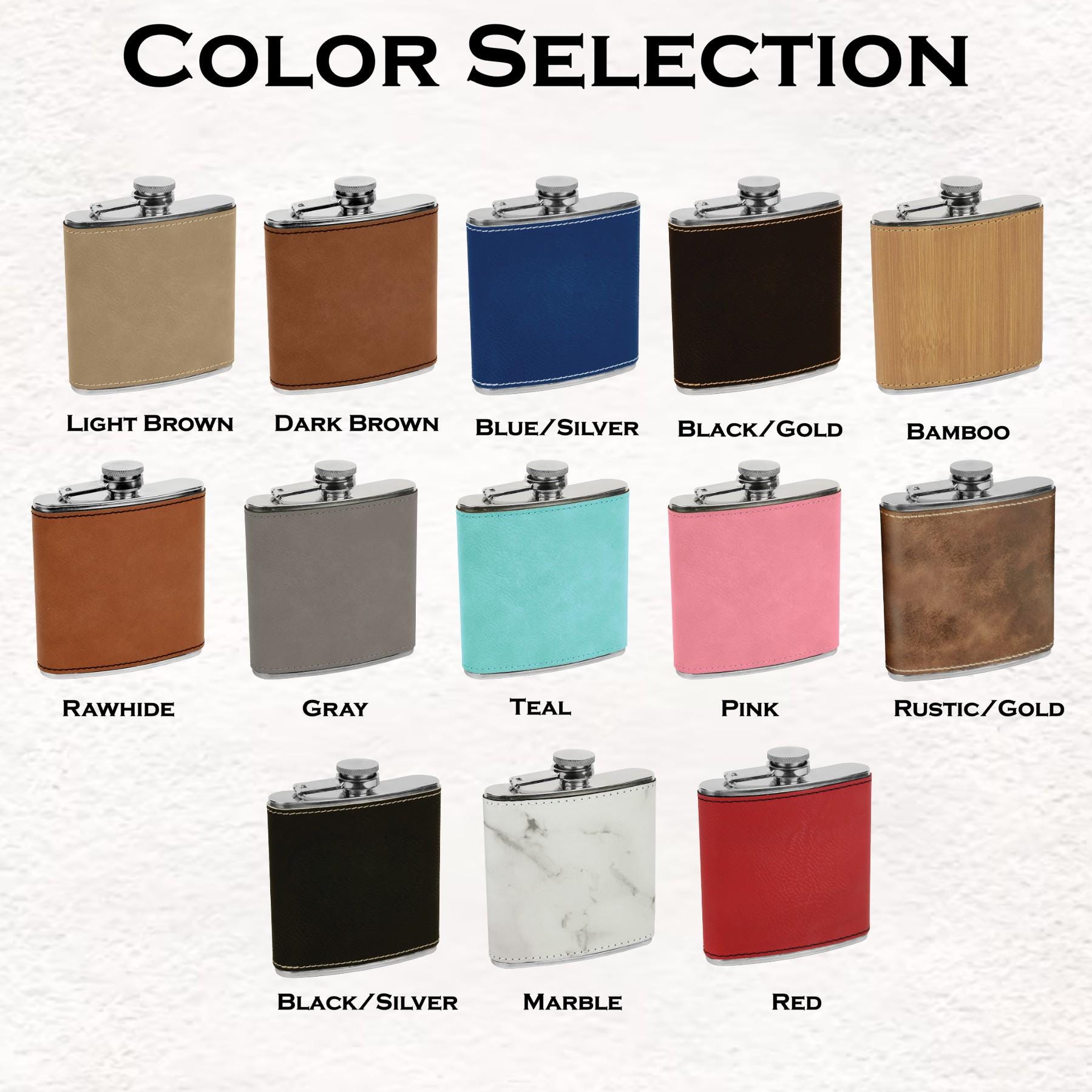 Personalized Leather Groomsmen Flask • Engraved Wedding Gift