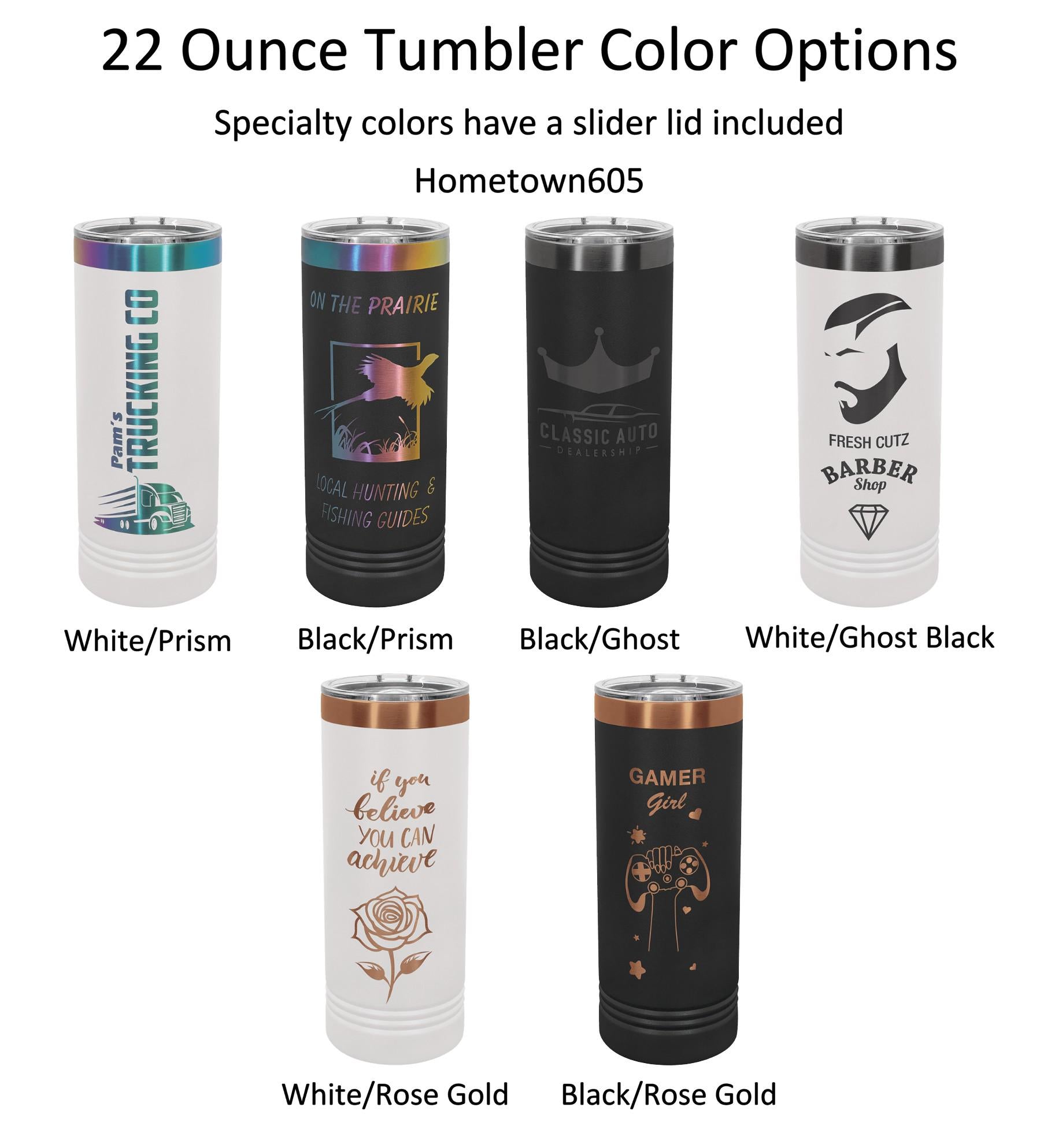 Laser Engraved 22 oz Skinny Tumbler: Insulated Custom Travel Mug