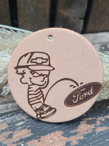 Leather Air Freshener- P*ss On Ford
