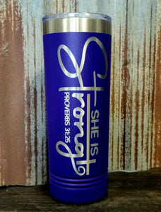 Laser Engraved Skinny Tumblers, Your Choice of Image/Words, 22 oz. Polar Camel, Slider Lid, Insulated, Stainless Steel, Custom Skinny Mugs