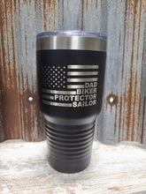 Load image into Gallery viewer, Laser Engraved Travel Mugs, Business, School, Fundraiser, 30 oz Insulated Stainless Steel, Personalized gift, Custom tumbler, Corporate