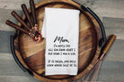 Funny Mom Apology Tea Towel: Humorous Kitchen Dish Cloth