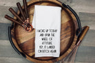 Funny Attitude Flour Sack Tea Towel: "Landed on Bitch" - Gag Gift