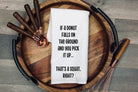 Funny Donut Flour Sack Tea Towel: Squat Joke, 100% Cotton Dish Cloth for Christmas
