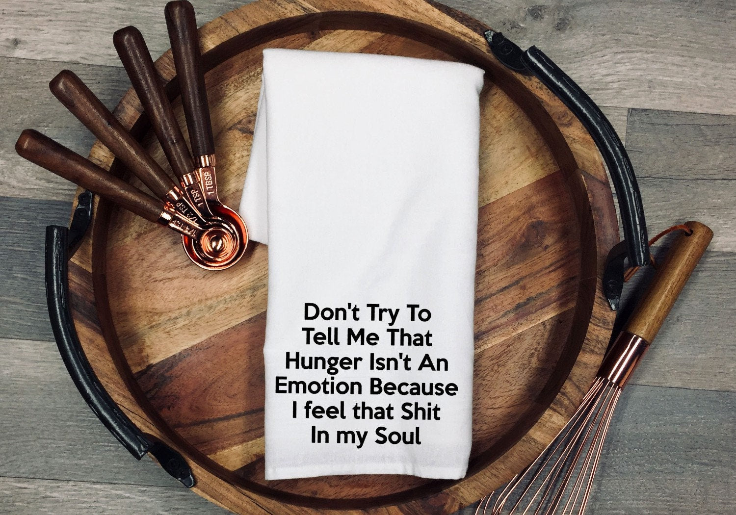 Funny Kitchen Tea Towel: Humorous Flour Sack Dish Cloth