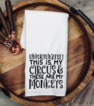 Funny Kitchen Tea Towel: Circus Monkeys Flour Sack Towel