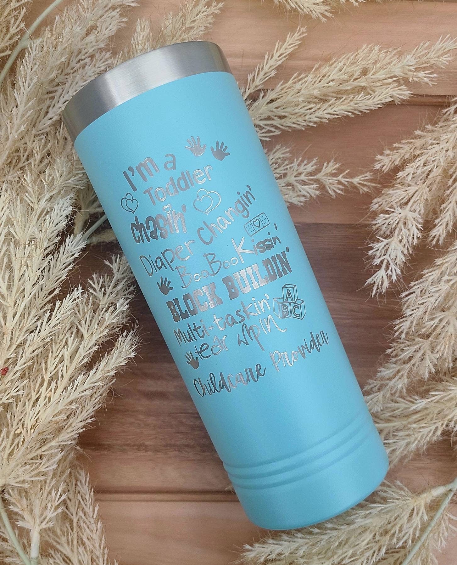 Child Care Provider Tumbler: Laser Engraved Insulated Tea Cup Gift for Christmas