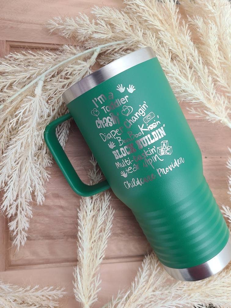 Child Care Provider Tumbler: Laser Engraved Insulated Tea Cup Gift for Christmas