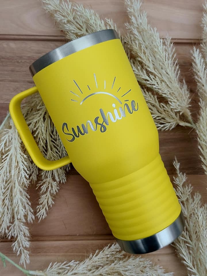 Laser Engraved 20 oz Travel Mug: Personalized Insulated Coffee Cup