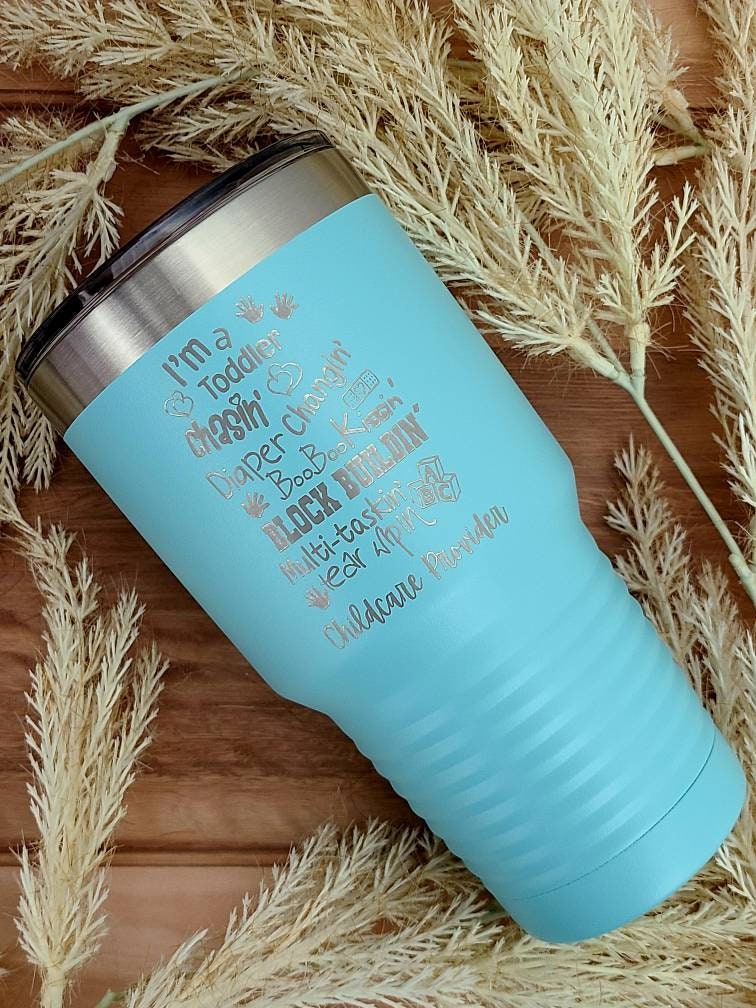 Child Care Provider Tumbler: Laser Engraved Insulated Tea Cup Gift for Christmas