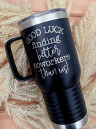 Custom Engraved Stainless Steel Tumbler with Handle, Insulated 20 oz, Logo, Text