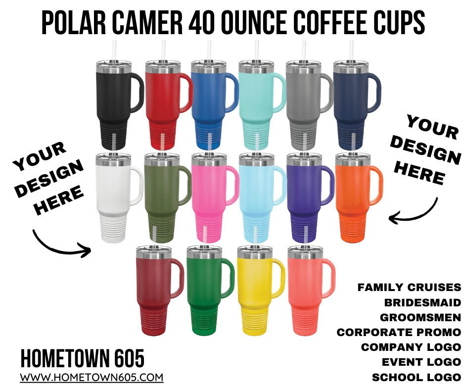 Laser Engraved 40 oz Polar Camel Travel Mug: Personalized Insulated Tumbler