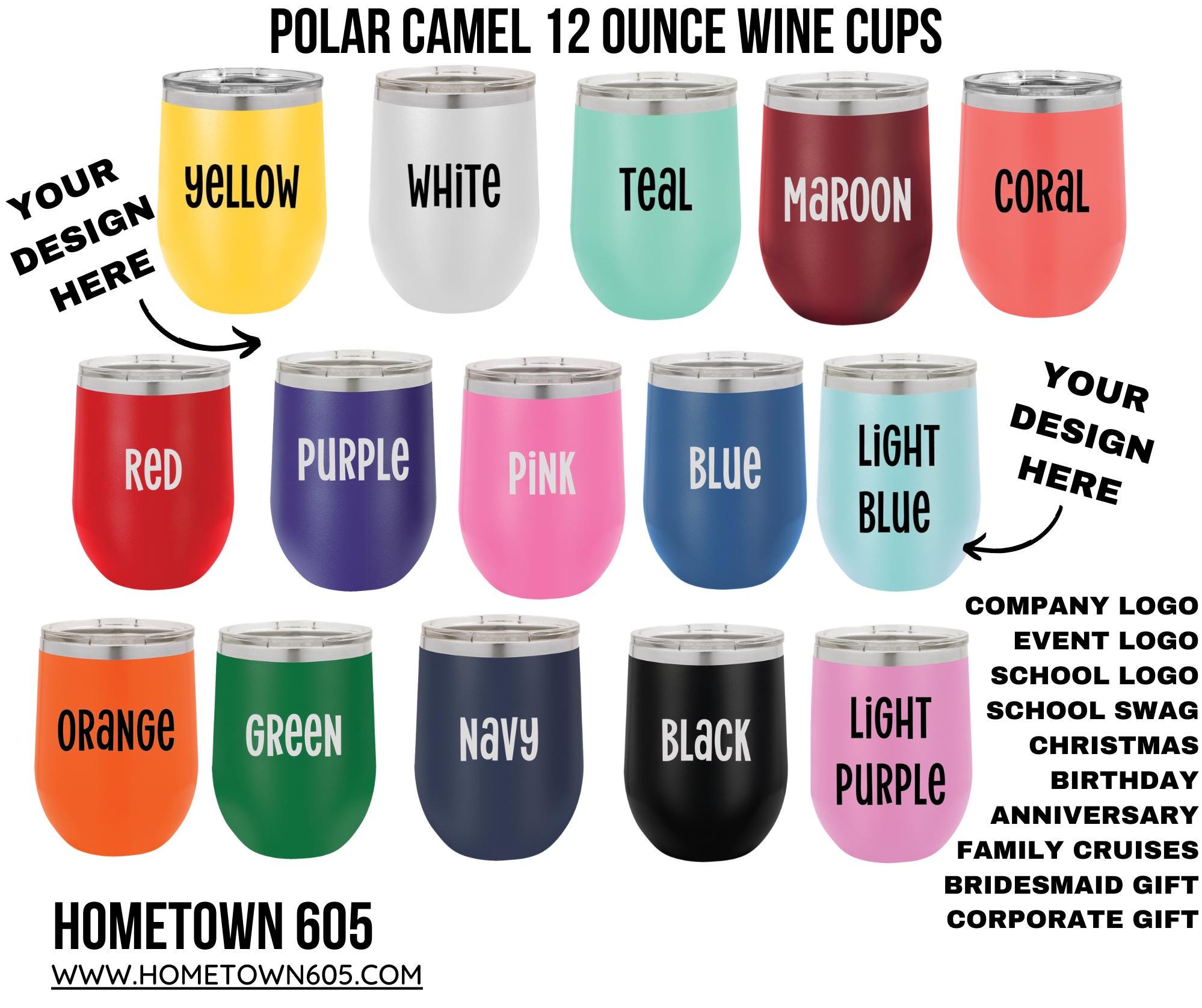 50th Birthday Wine Tumbler - Engraved Fifty Stainless Steel Cup