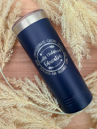 Personalized 22 oz Skinny Tumbler with Lid and Straw, Laser Engraved