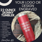 Personalized Bridesmaid Tumbler, Engraved 22 oz Skinny Cup