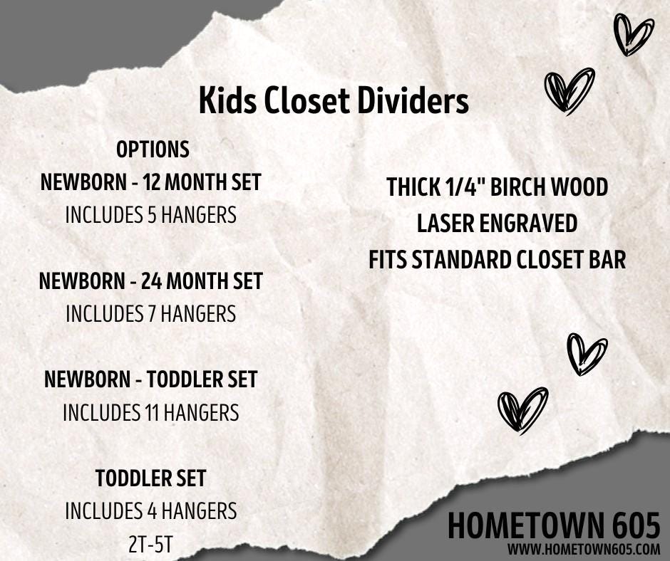 Cross Closet Dividers, Nursery Closet Clothes Divider, Size Markers for Babies, Baby Shower Gift, Wood Baby Clothes Hangers, Baby Gift