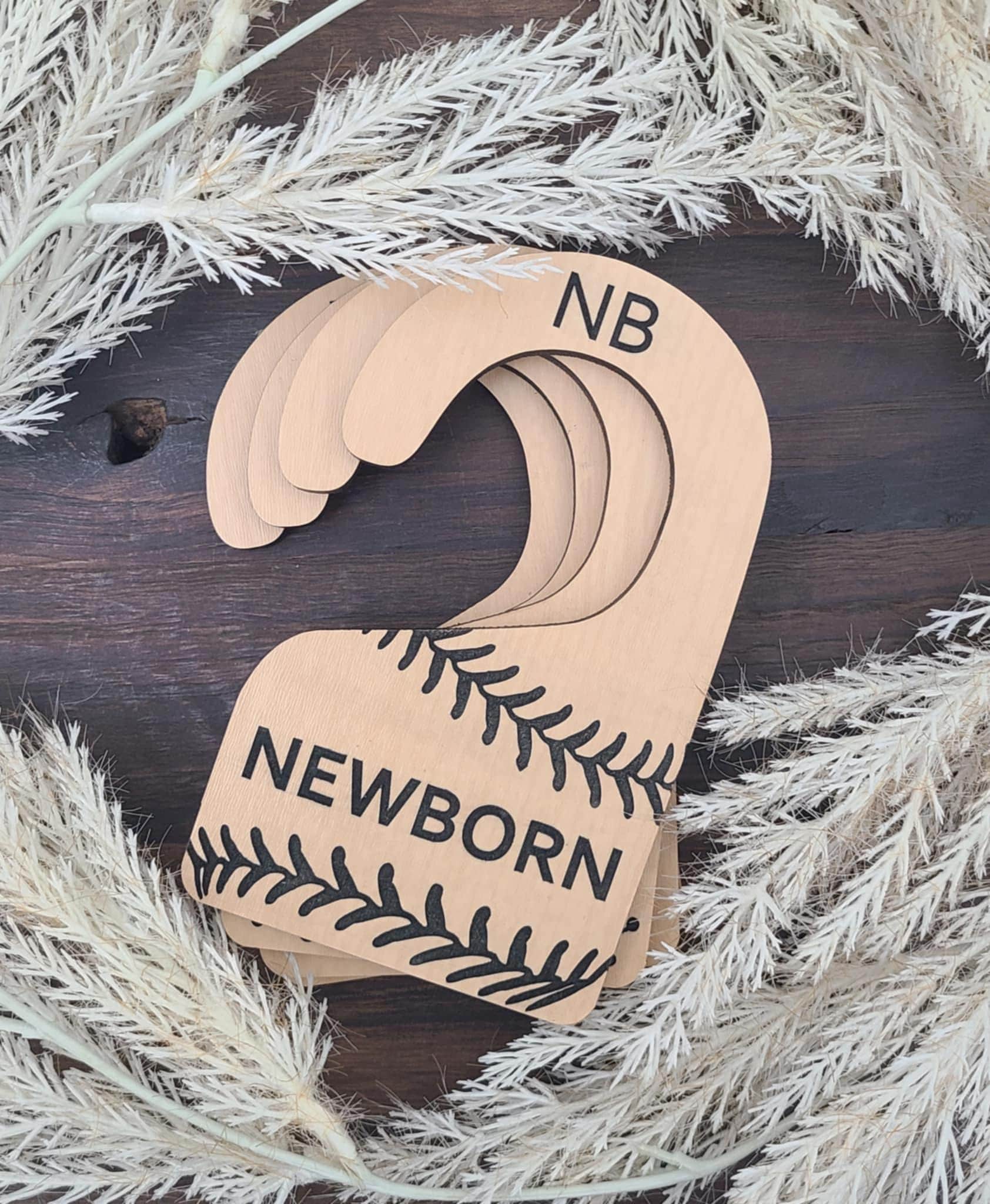 Baseball Baby Closet Dividers: Birch Wood Size Markers