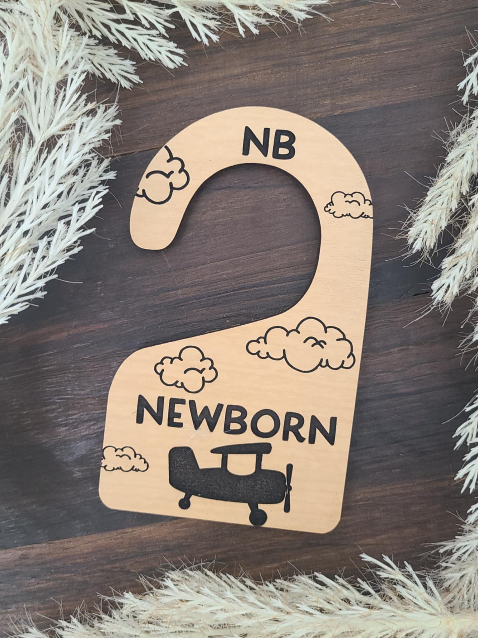 Airplane Nursery Closet Dividers: Birch Wood Baby Clothes Size Markers