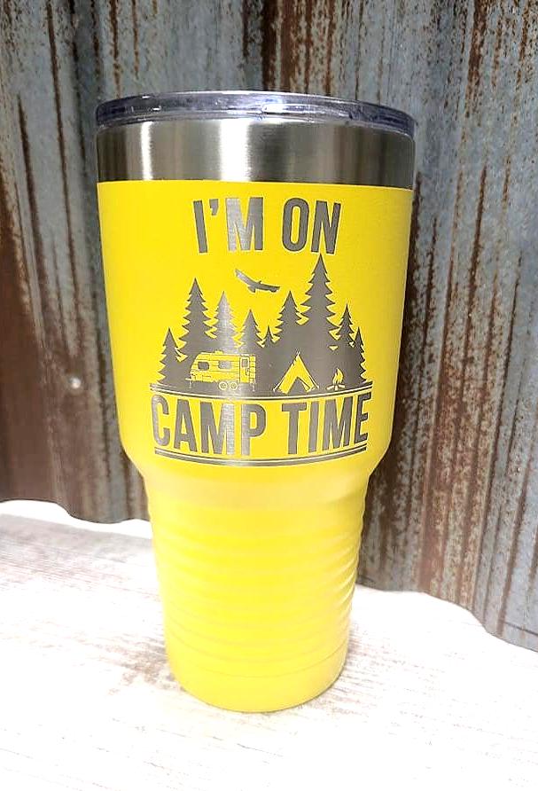 Camp Time Engraved Tumbler, Insulated Camping Mug