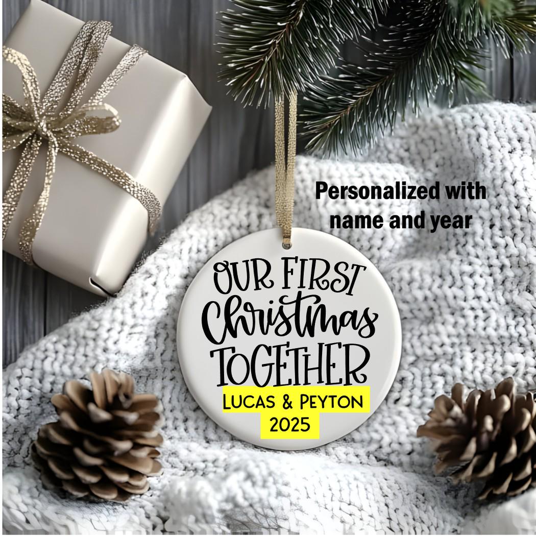 Personalized Couples Christmas Ornament: Our First Christmas Together