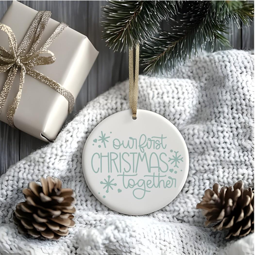 Personalized Our First Christmas Ornament: Newlywed Keepsake Gift