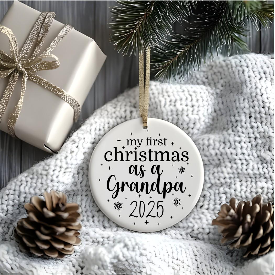 Grandparent Christmas Ornament – First Christmas Keepsake 2025, Personalized Grandpa Pawpaw Gift