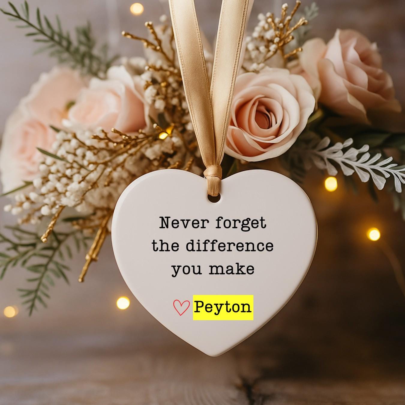 Personalized Teacher Thank You Ornament: Custom Ceramic Keepsake Gift