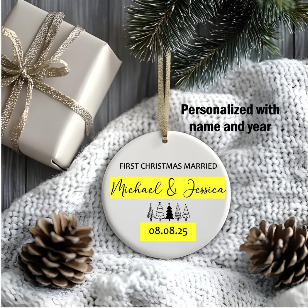 Personalized Mr & Mrs First Christmas Ornament: Wedding Keepsake