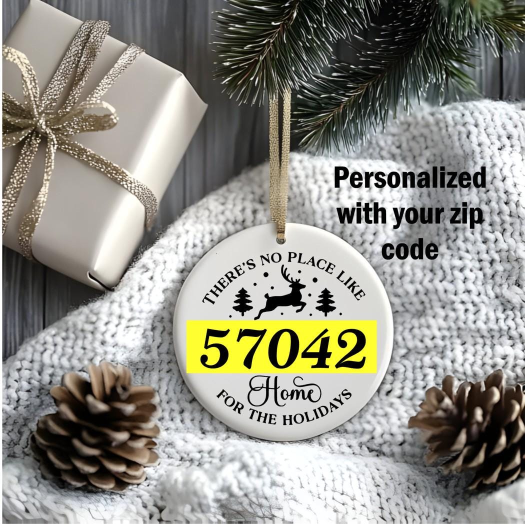 Personalized Zip Code Christmas Ornament: Custom New Home Keepsake