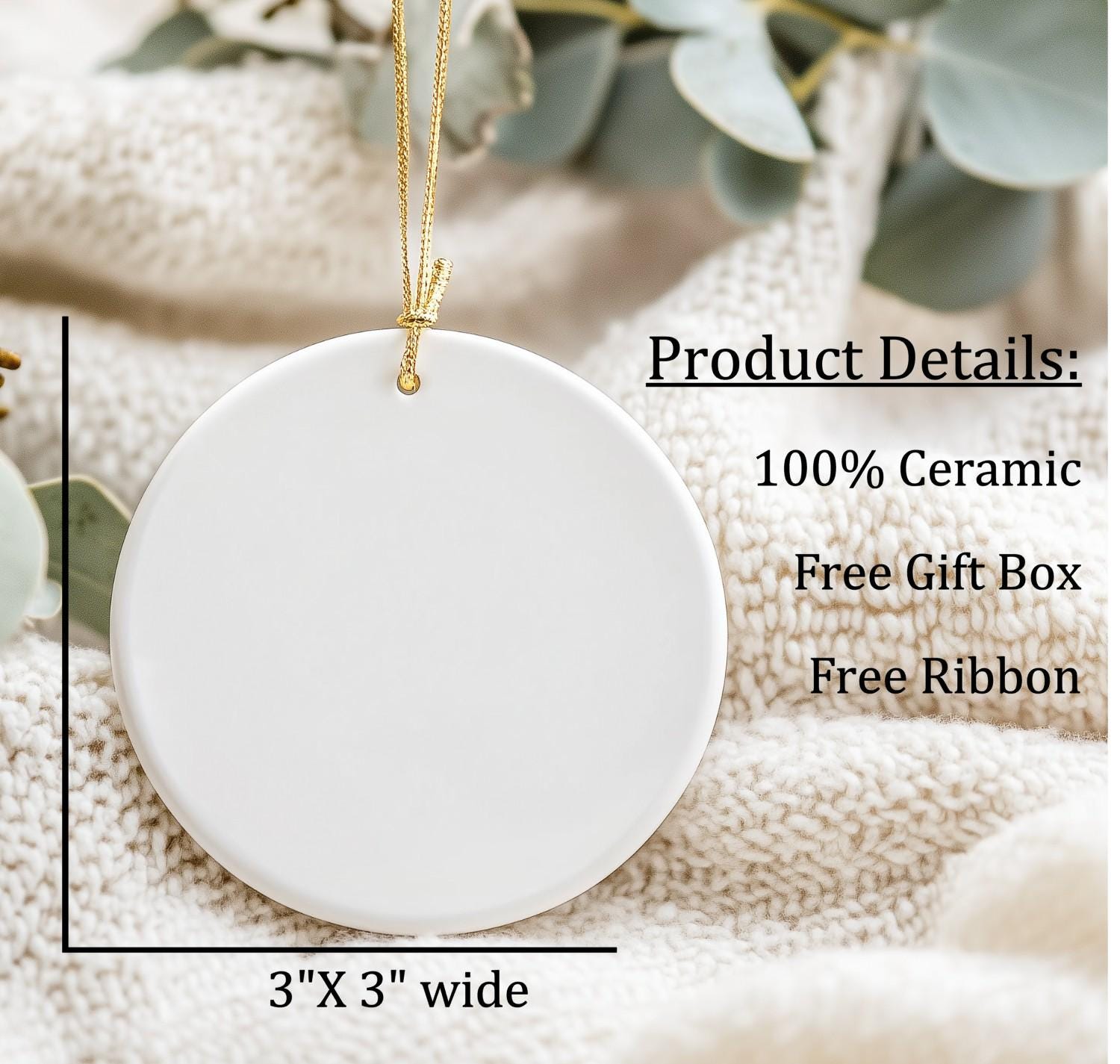 Personalized Grandma's First Christmas Ornament: Ceramic Keepsake Gift