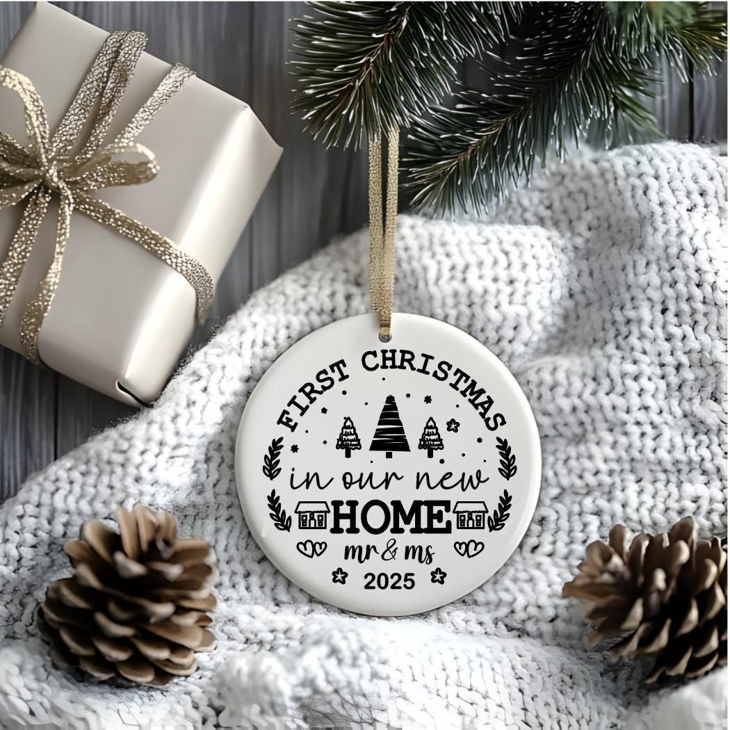 Personalized First Christmas Ornament: Mr & Mrs Keepsake Gift
