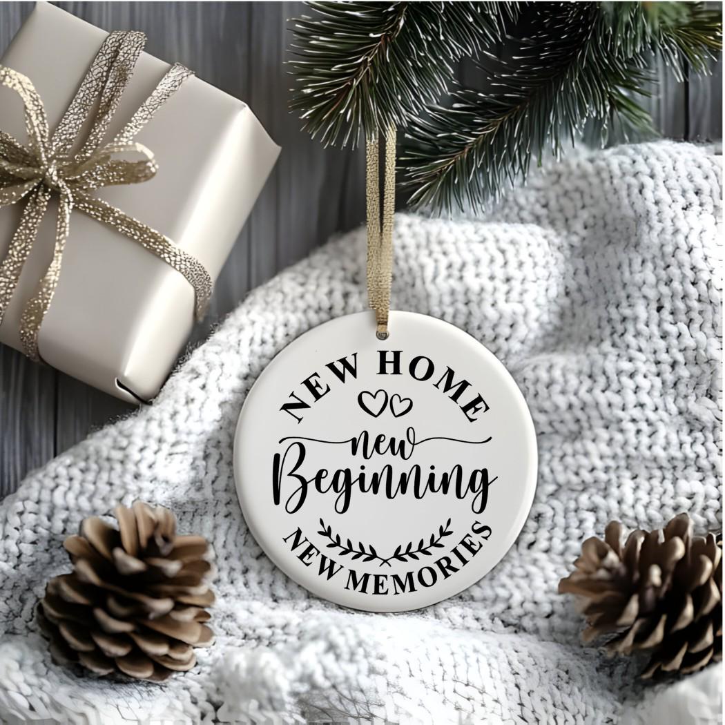 Personalized new home ornament, New House New Beginning, Housewarming Gift for Women, New Home Gifts, New Home Owners Gift Idea