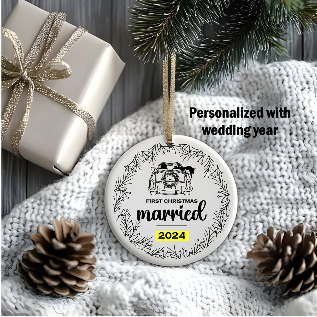 Personalized First Christmas Ornament 2025: Newlywed Keepsake