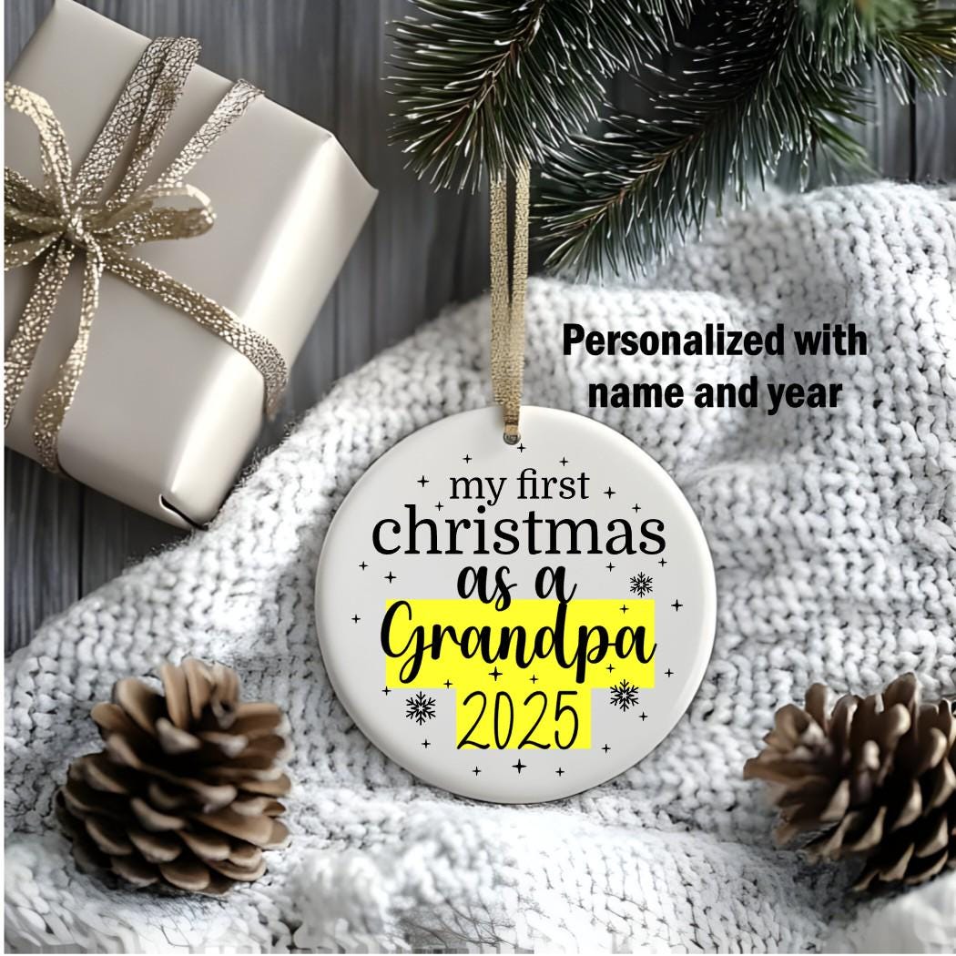Grandparent Christmas Ornament – First Christmas Keepsake 2025, Personalized Grandpa Pawpaw Gift
