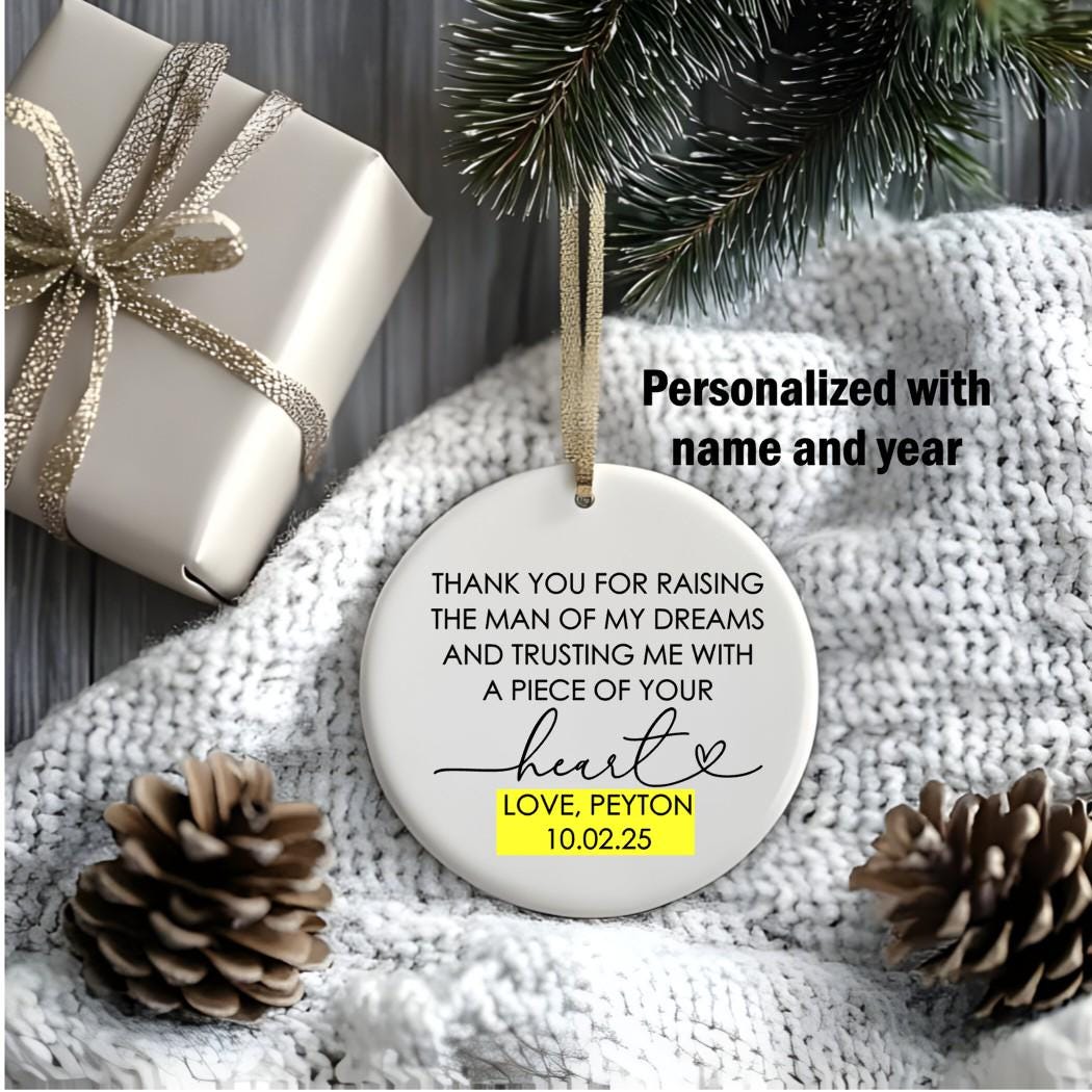 In-Law Christmas Ornament - Personalized Wedding Keepsake - Mother In Law Gift - From Bride 2025