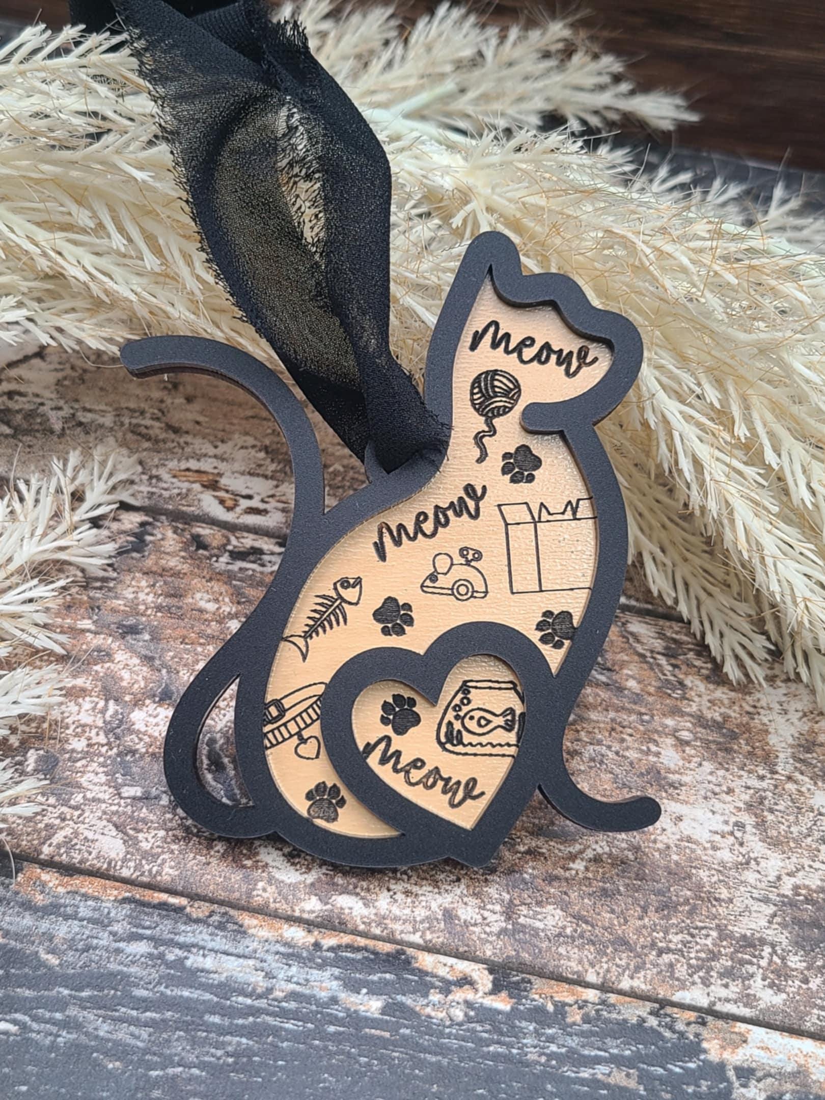 Personalized Cat Christmas Memorial Ornament, Pet Memorial Ornament, Cat Memorial Ornament, Loss of Cat Ornament