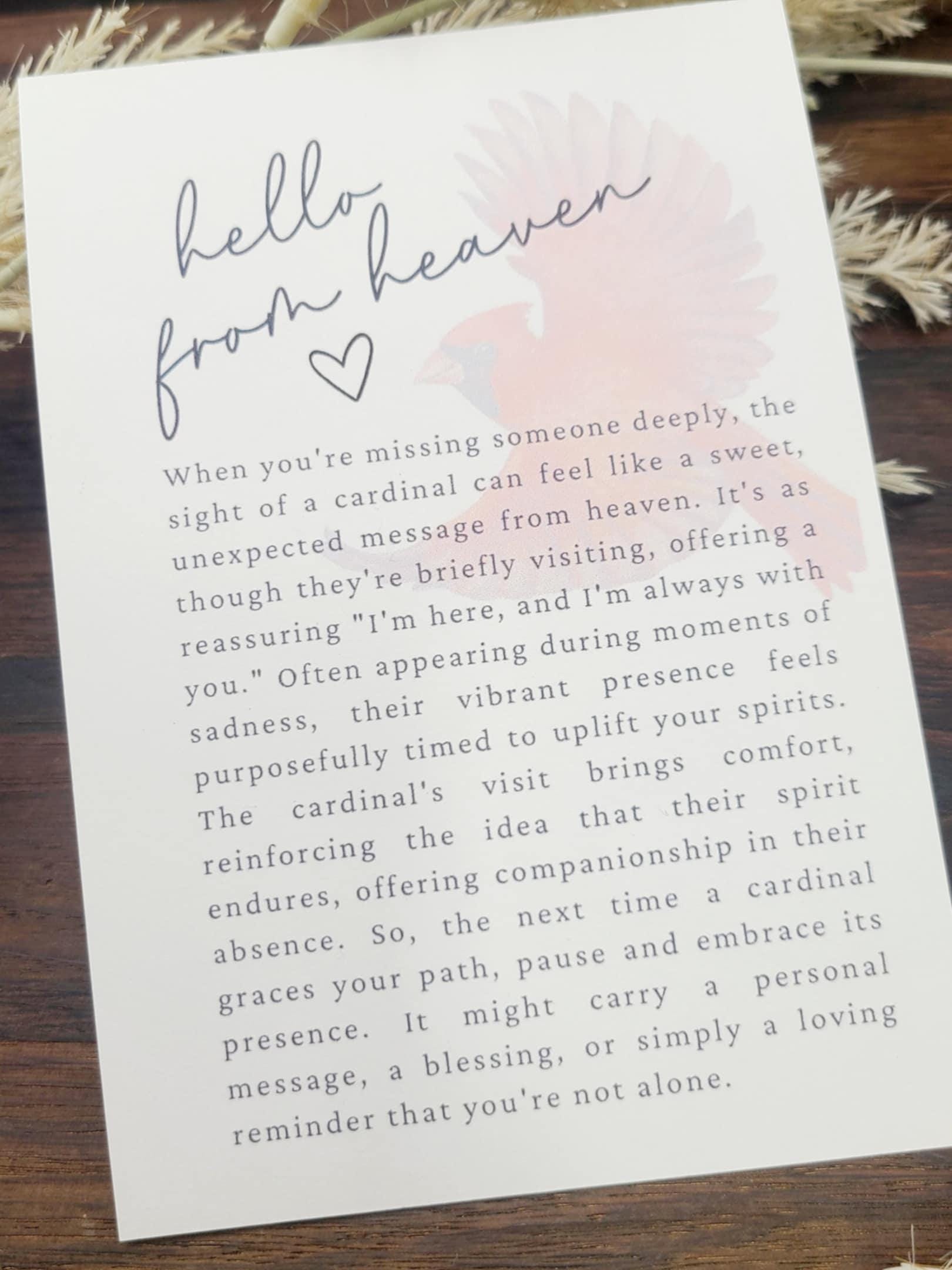 Cardinal Ornament • Heavenly Messenger Memorial Gift • Laser Cut Wood Sympathy Ornament• Personalized Keepsakememorial poem