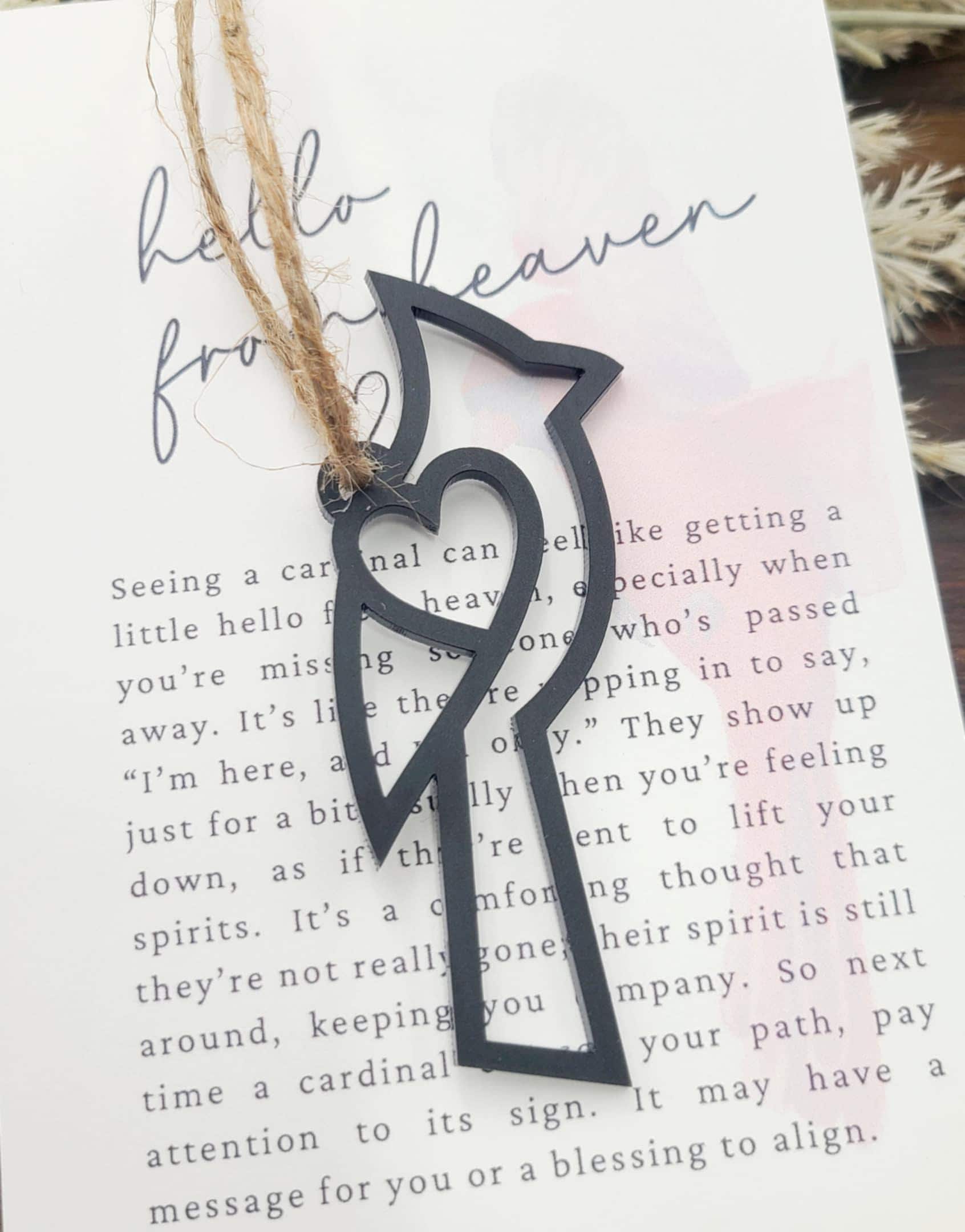 Cardinal Ornament • Heavenly Messenger Memorial Gift • Laser Cut Wood Sympathy Ornament• Personalized Keepsakememorial poem